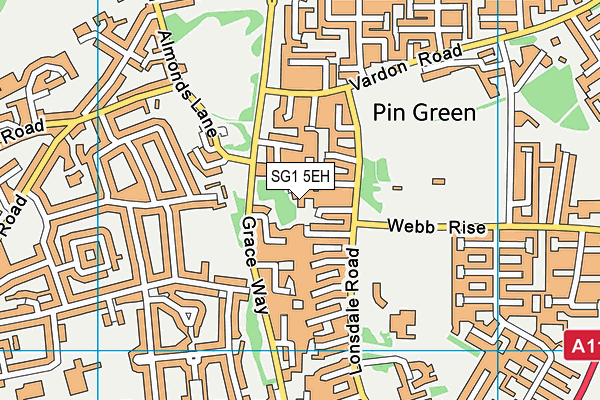 SG1 5EH map - OS VectorMap District (Ordnance Survey)