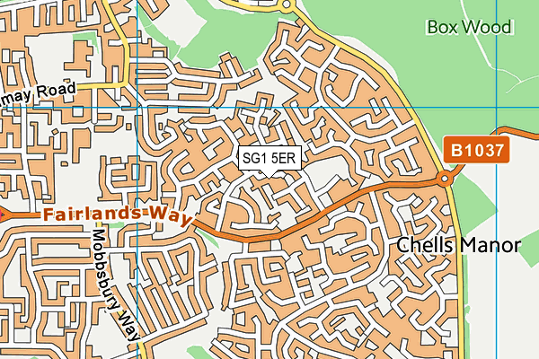 SG1 5ER map - OS VectorMap District (Ordnance Survey)