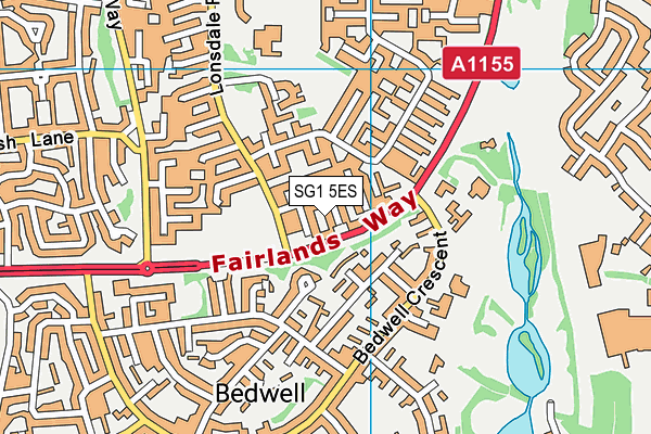 SG1 5ES map - OS VectorMap District (Ordnance Survey)