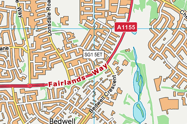 SG1 5ET map - OS VectorMap District (Ordnance Survey)