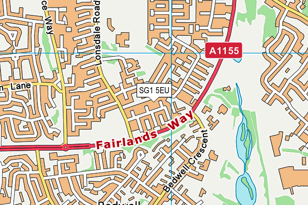 SG1 5EU map - OS VectorMap District (Ordnance Survey)