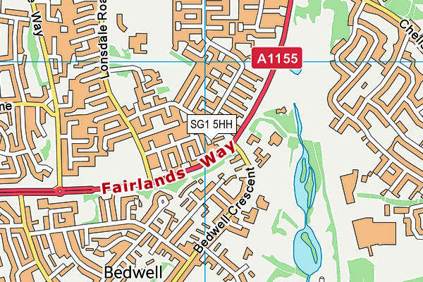 SG1 5HH map - OS VectorMap District (Ordnance Survey)