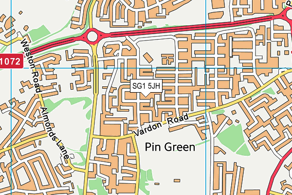 SG1 5JH map - OS VectorMap District (Ordnance Survey)