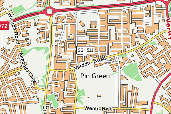 SG1 5JJ map - OS VectorMap District (Ordnance Survey)