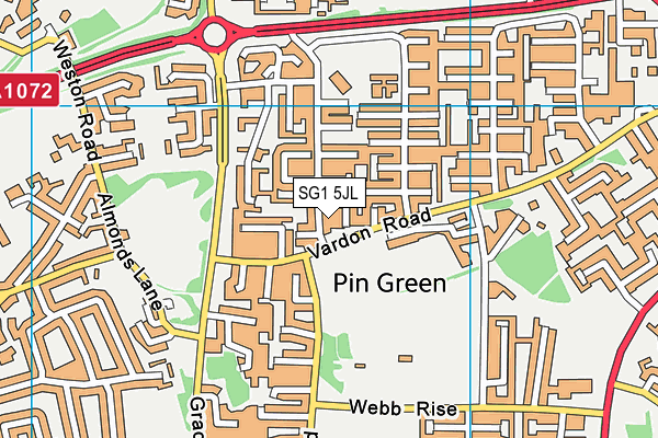 SG1 5JL map - OS VectorMap District (Ordnance Survey)