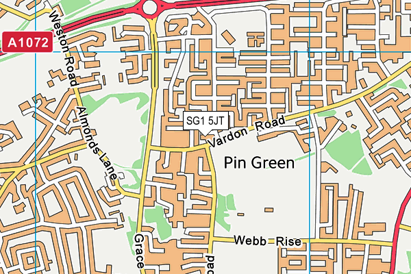 SG1 5JT map - OS VectorMap District (Ordnance Survey)