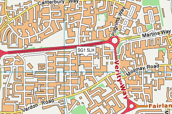 SG1 5LH map - OS VectorMap District (Ordnance Survey)