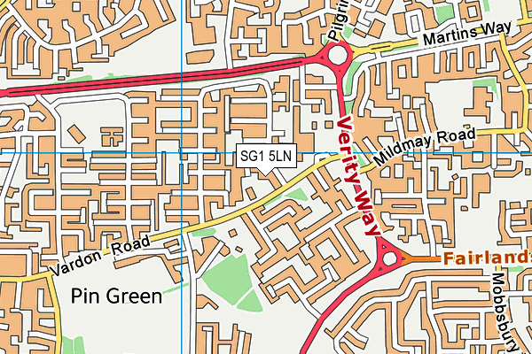 SG1 5LN map - OS VectorMap District (Ordnance Survey)