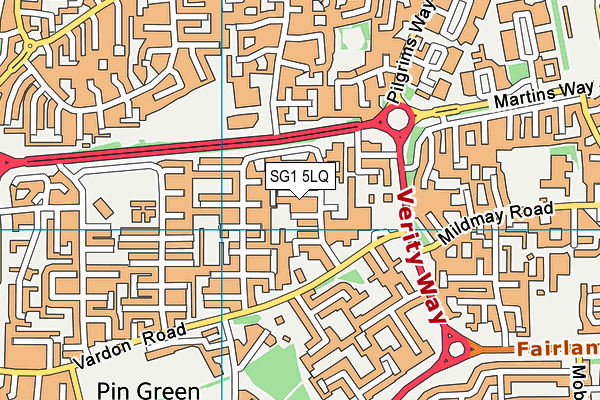 SG1 5LQ map - OS VectorMap District (Ordnance Survey)