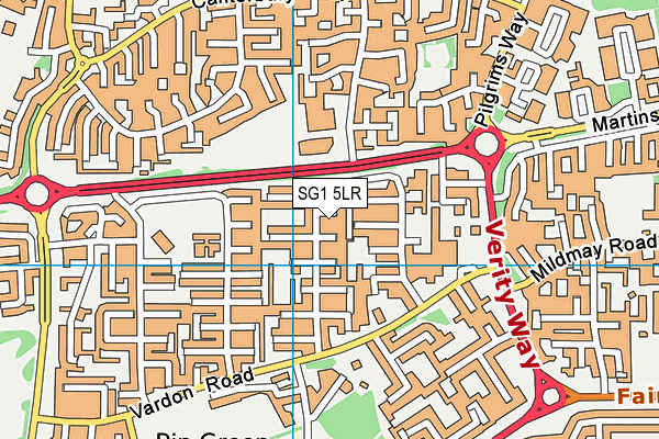 SG1 5LR map - OS VectorMap District (Ordnance Survey)
