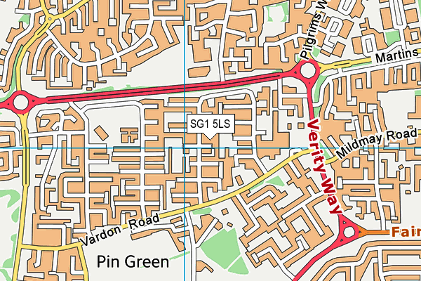 SG1 5LS map - OS VectorMap District (Ordnance Survey)