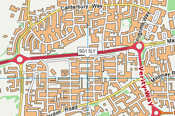 SG1 5LY map - OS VectorMap District (Ordnance Survey)