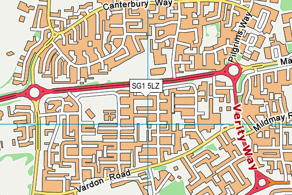 SG1 5LZ map - OS VectorMap District (Ordnance Survey)