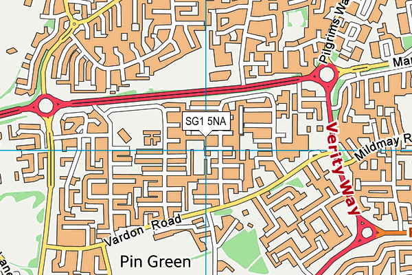 SG1 5NA map - OS VectorMap District (Ordnance Survey)