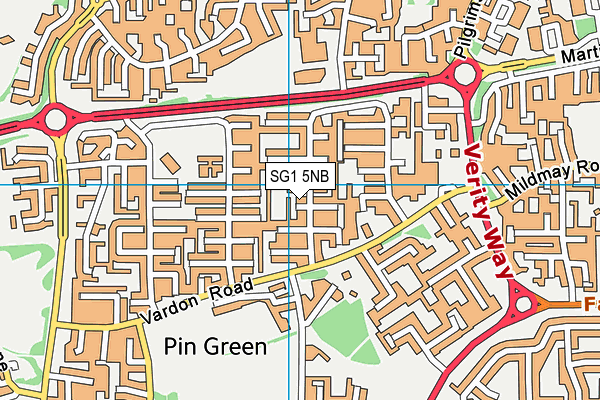 SG1 5NB map - OS VectorMap District (Ordnance Survey)