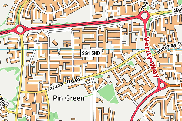 SG1 5ND map - OS VectorMap District (Ordnance Survey)