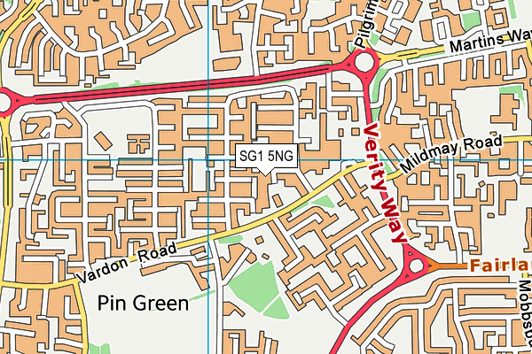 SG1 5NG map - OS VectorMap District (Ordnance Survey)