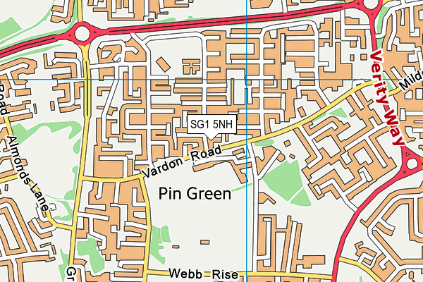 SG1 5NH map - OS VectorMap District (Ordnance Survey)