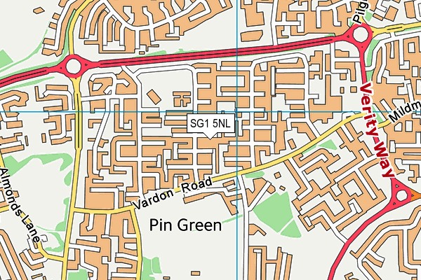 SG1 5NL map - OS VectorMap District (Ordnance Survey)