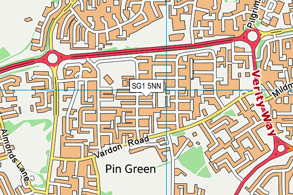 SG1 5NN map - OS VectorMap District (Ordnance Survey)