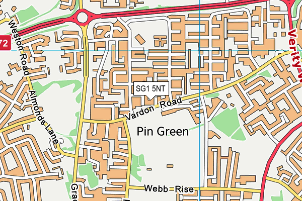 SG1 5NT map - OS VectorMap District (Ordnance Survey)