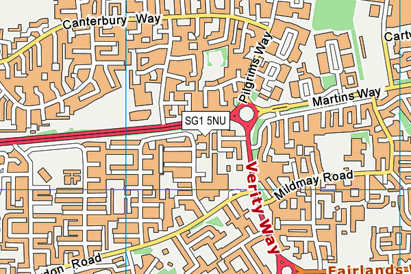 SG1 5NU map - OS VectorMap District (Ordnance Survey)