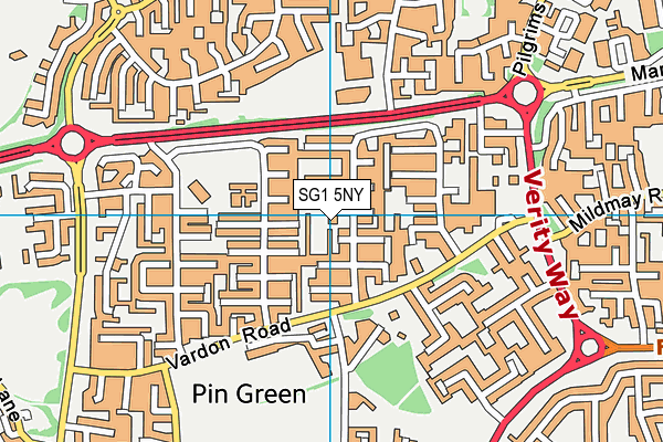 SG1 5NY map - OS VectorMap District (Ordnance Survey)