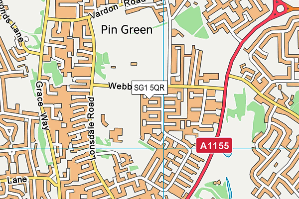 SG1 5QR map - OS VectorMap District (Ordnance Survey)