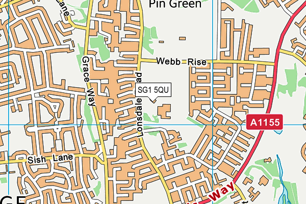 Larwood School map (SG1 5QU) - OS VectorMap District (Ordnance Survey)