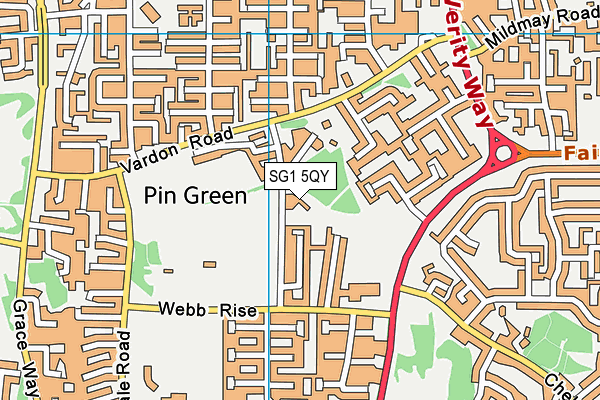 SG1 5QY map - OS VectorMap District (Ordnance Survey)