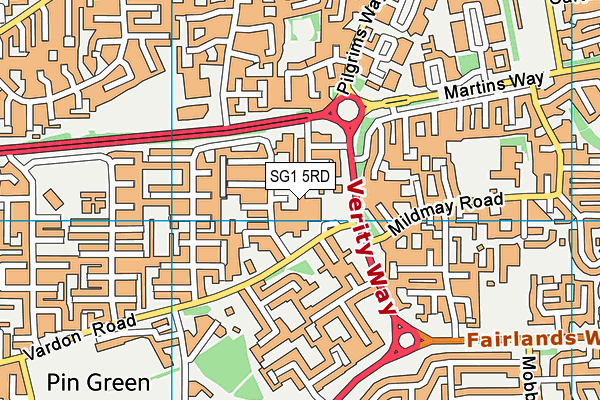 SG1 5RD map - OS VectorMap District (Ordnance Survey)