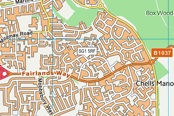 SG1 5RF map - OS VectorMap District (Ordnance Survey)