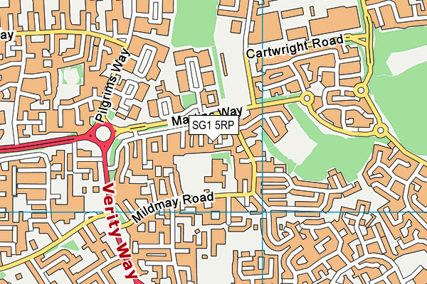 SG1 5RP map - OS VectorMap District (Ordnance Survey)