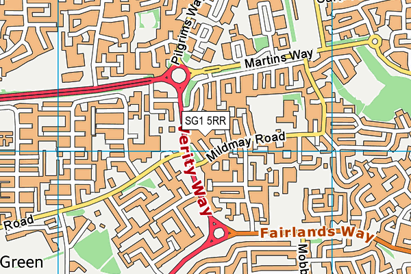 SG1 5RR map - OS VectorMap District (Ordnance Survey)