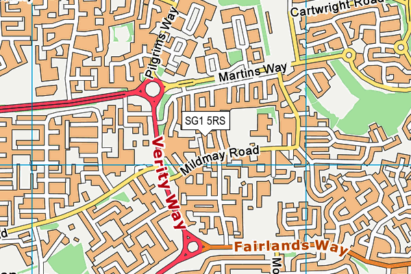 SG1 5RS map - OS VectorMap District (Ordnance Survey)