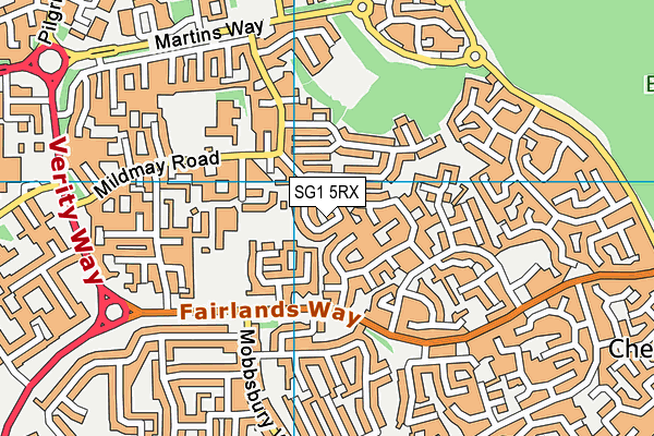 SG1 5RX map - OS VectorMap District (Ordnance Survey)