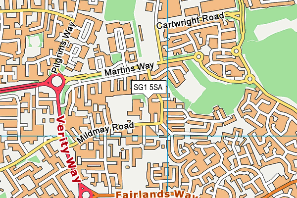 SG1 5SA map - OS VectorMap District (Ordnance Survey)