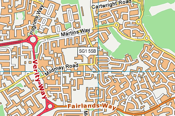SG1 5SB map - OS VectorMap District (Ordnance Survey)
