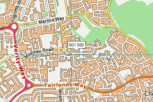 SG1 5SD map - OS VectorMap District (Ordnance Survey)