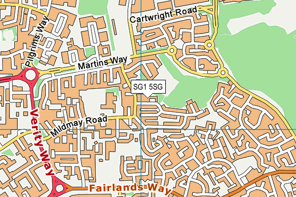 SG1 5SG map - OS VectorMap District (Ordnance Survey)