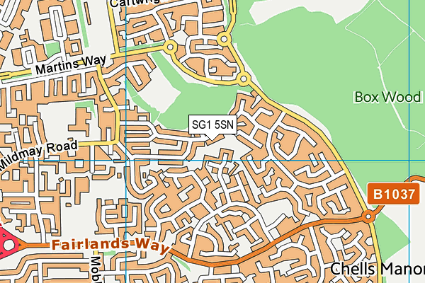 SG1 5SN map - OS VectorMap District (Ordnance Survey)