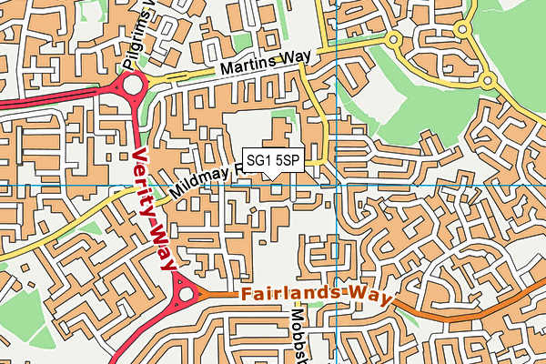 SG1 5SP map - OS VectorMap District (Ordnance Survey)