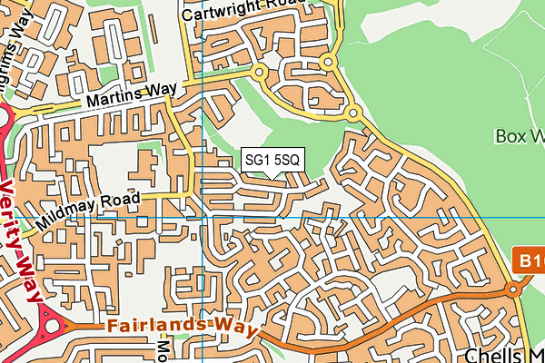 SG1 5SQ map - OS VectorMap District (Ordnance Survey)