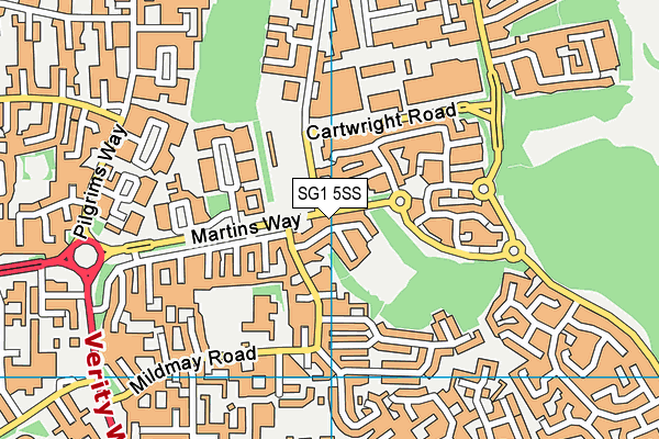 SG1 5SS map - OS VectorMap District (Ordnance Survey)