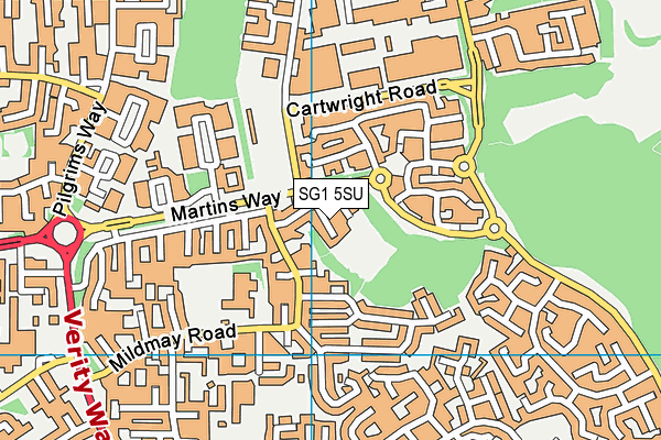 SG1 5SU map - OS VectorMap District (Ordnance Survey)