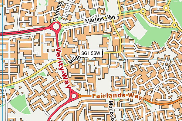 SG1 5SW map - OS VectorMap District (Ordnance Survey)