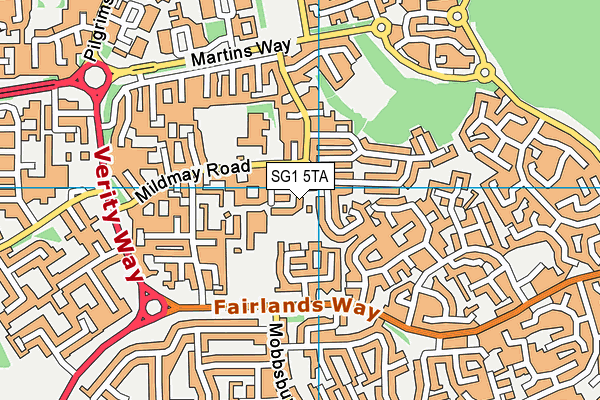 SG1 5TA map - OS VectorMap District (Ordnance Survey)