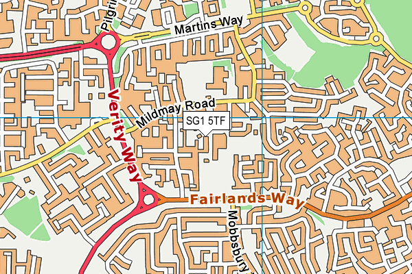 SG1 5TF map - OS VectorMap District (Ordnance Survey)