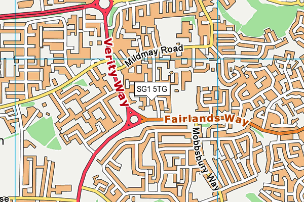 SG1 5TG map - OS VectorMap District (Ordnance Survey)