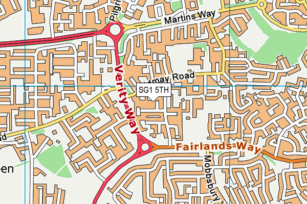 SG1 5TH map - OS VectorMap District (Ordnance Survey)